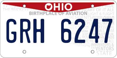 OH license plate GRH6247