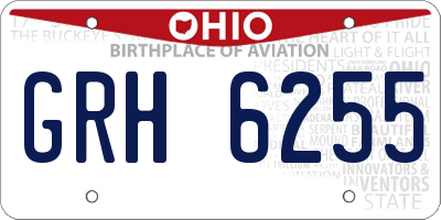 OH license plate GRH6255