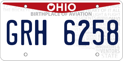 OH license plate GRH6258