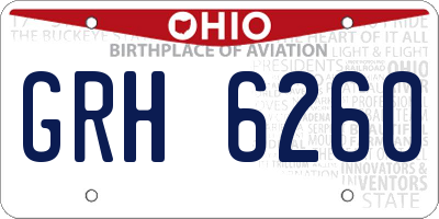 OH license plate GRH6260