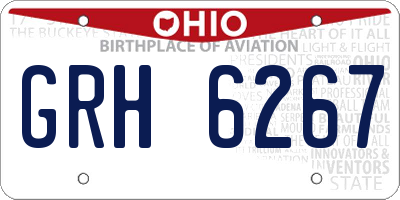 OH license plate GRH6267