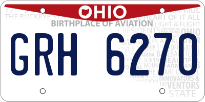 OH license plate GRH6270