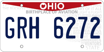 OH license plate GRH6272