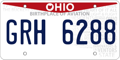 OH license plate GRH6288