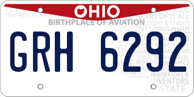 OH license plate GRH6292