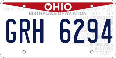 OH license plate GRH6294