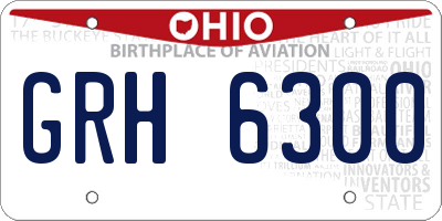 OH license plate GRH6300