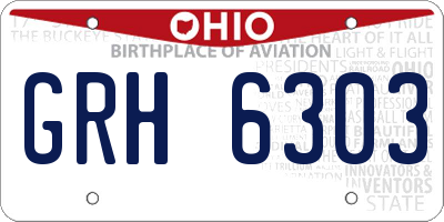 OH license plate GRH6303