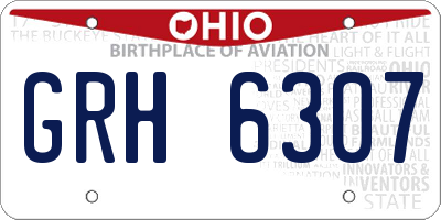 OH license plate GRH6307