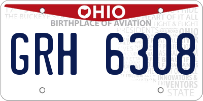 OH license plate GRH6308