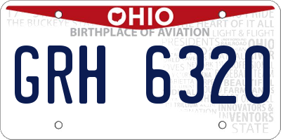 OH license plate GRH6320