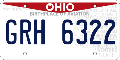 OH license plate GRH6322