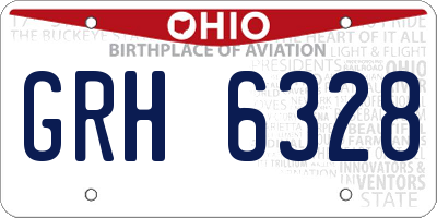 OH license plate GRH6328