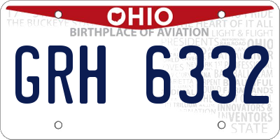 OH license plate GRH6332