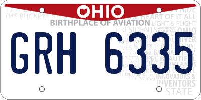 OH license plate GRH6335