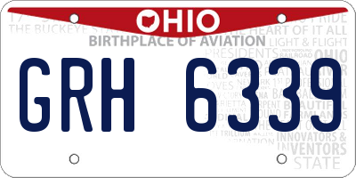 OH license plate GRH6339