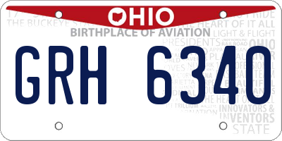 OH license plate GRH6340