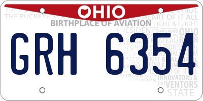 OH license plate GRH6354