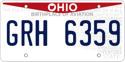 OH license plate GRH6359