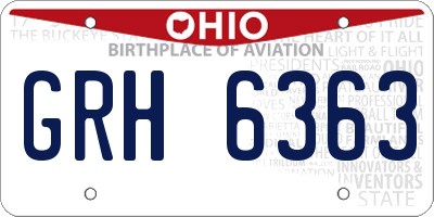 OH license plate GRH6363