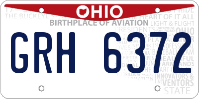 OH license plate GRH6372