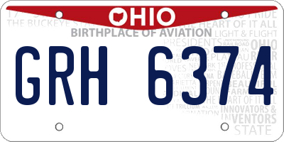 OH license plate GRH6374