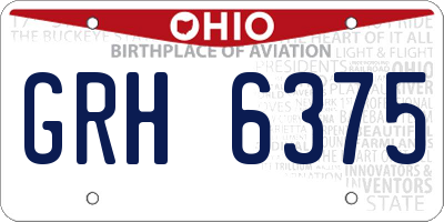 OH license plate GRH6375