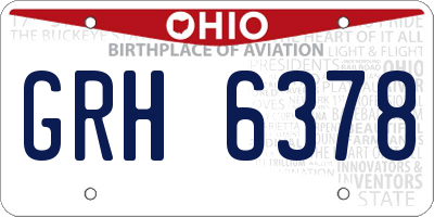 OH license plate GRH6378