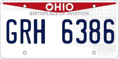 OH license plate GRH6386