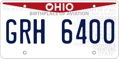 OH license plate GRH6400