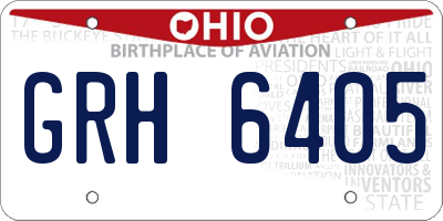 OH license plate GRH6405