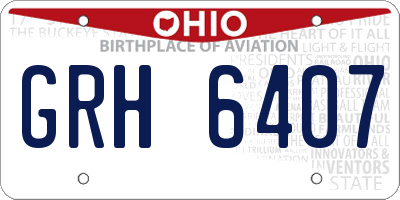 OH license plate GRH6407