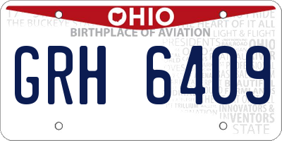 OH license plate GRH6409