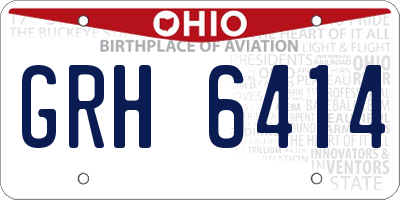 OH license plate GRH6414