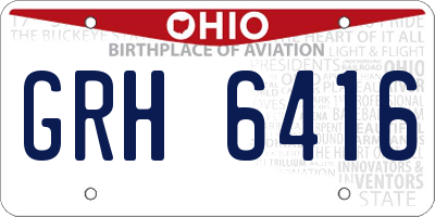 OH license plate GRH6416