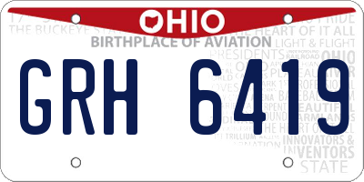 OH license plate GRH6419
