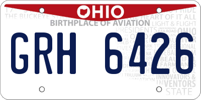 OH license plate GRH6426