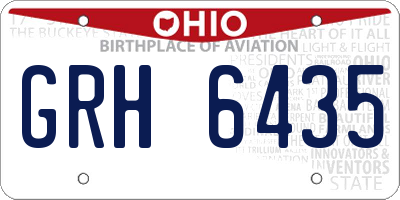 OH license plate GRH6435