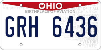 OH license plate GRH6436
