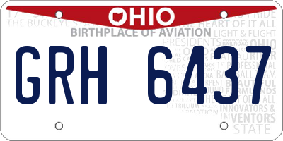 OH license plate GRH6437