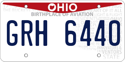 OH license plate GRH6440