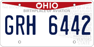 OH license plate GRH6442
