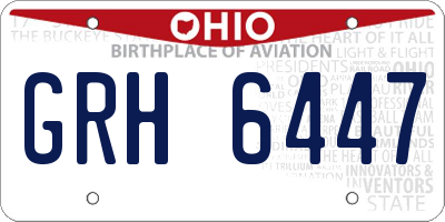 OH license plate GRH6447