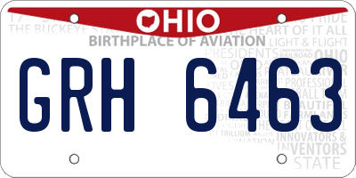 OH license plate GRH6463