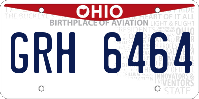 OH license plate GRH6464