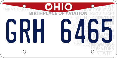 OH license plate GRH6465