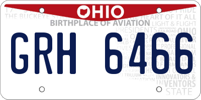 OH license plate GRH6466