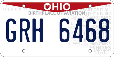 OH license plate GRH6468
