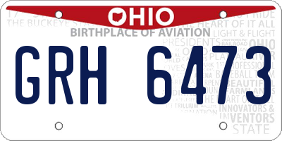 OH license plate GRH6473