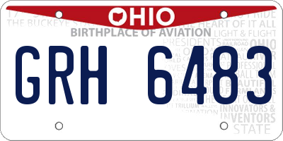 OH license plate GRH6483